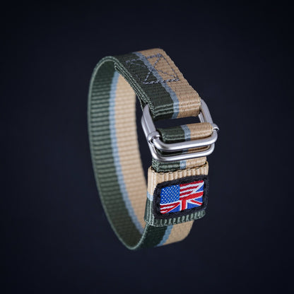 Sand/green military watch band