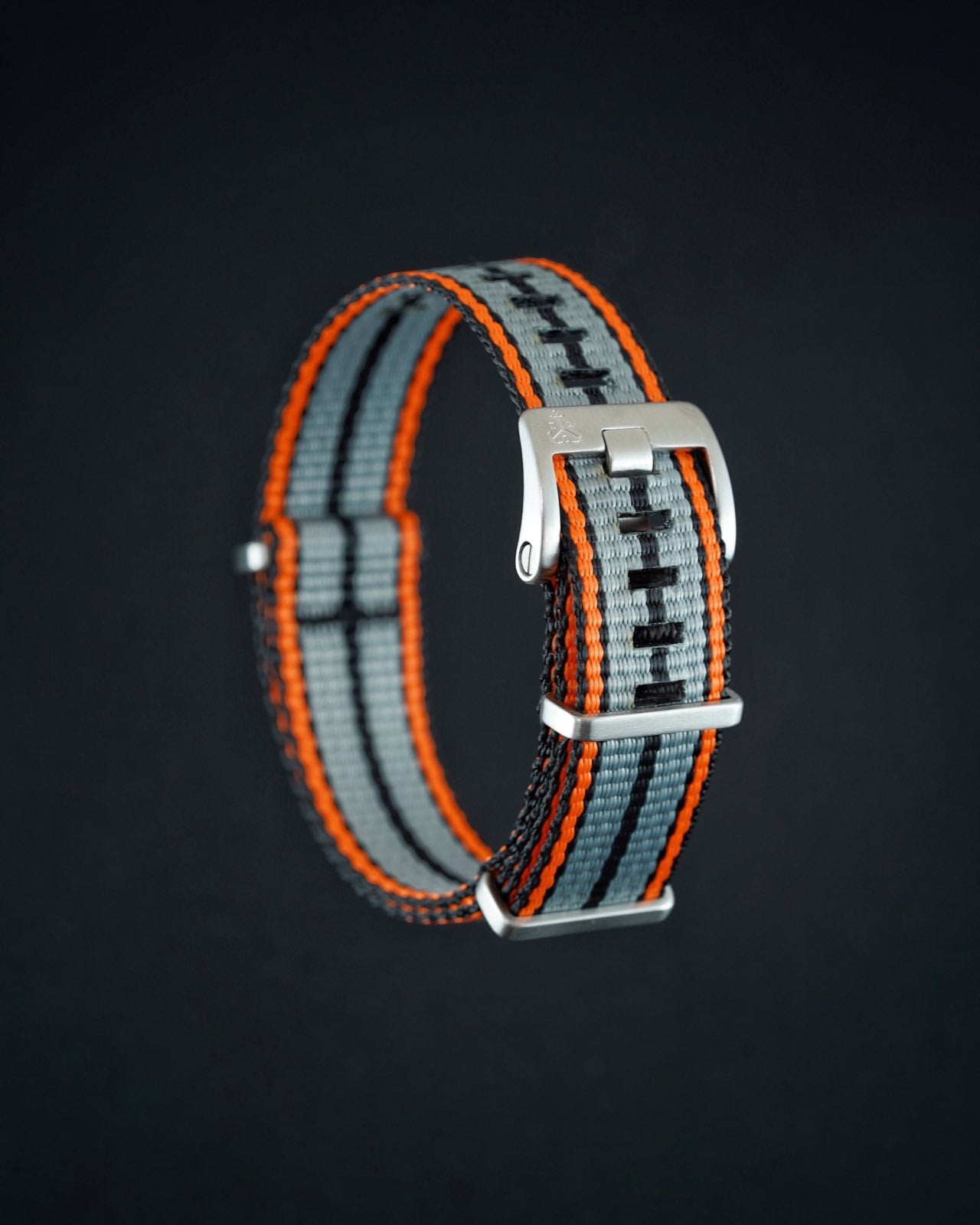 Orange/grey rugged watch strap