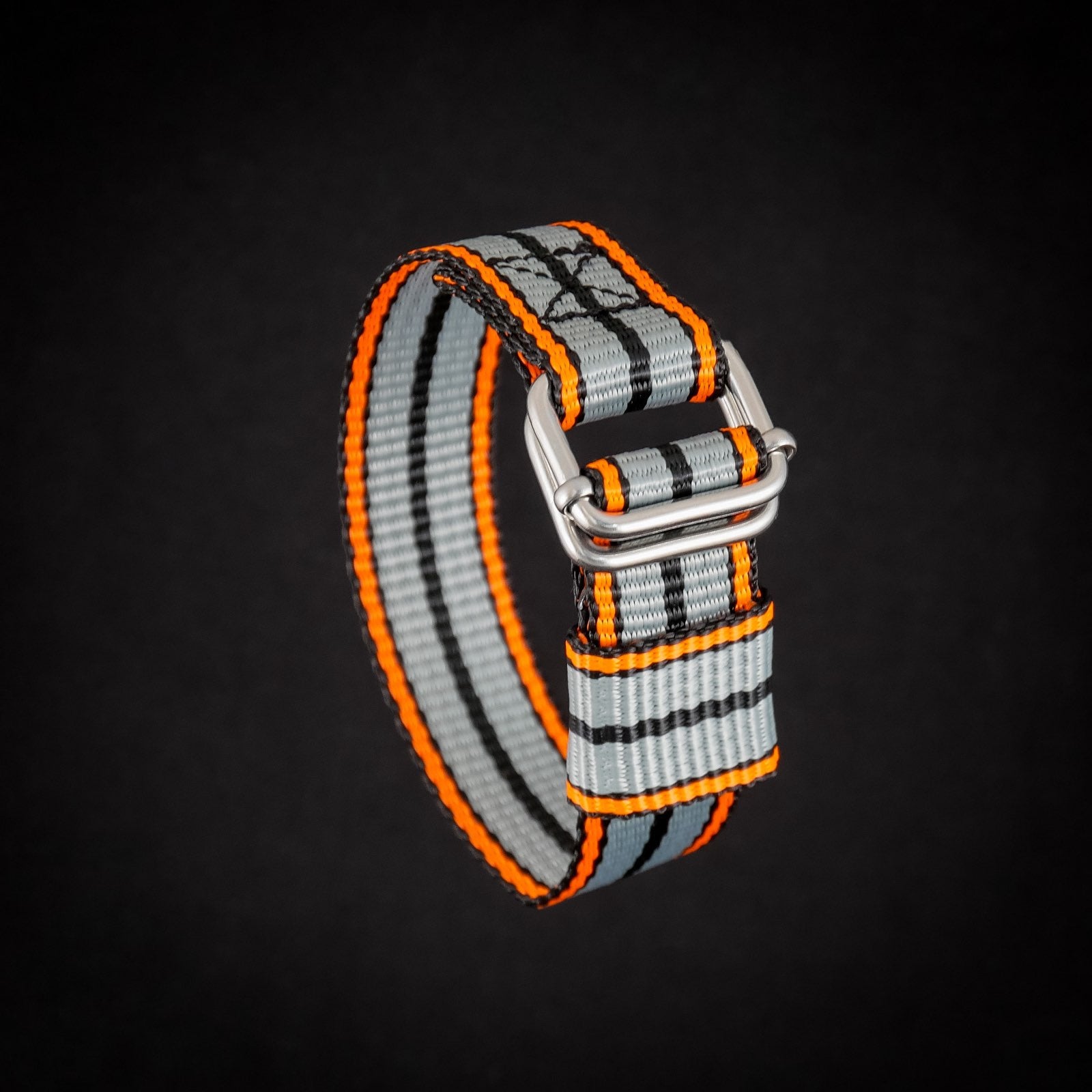 Orange/grey military watch strap