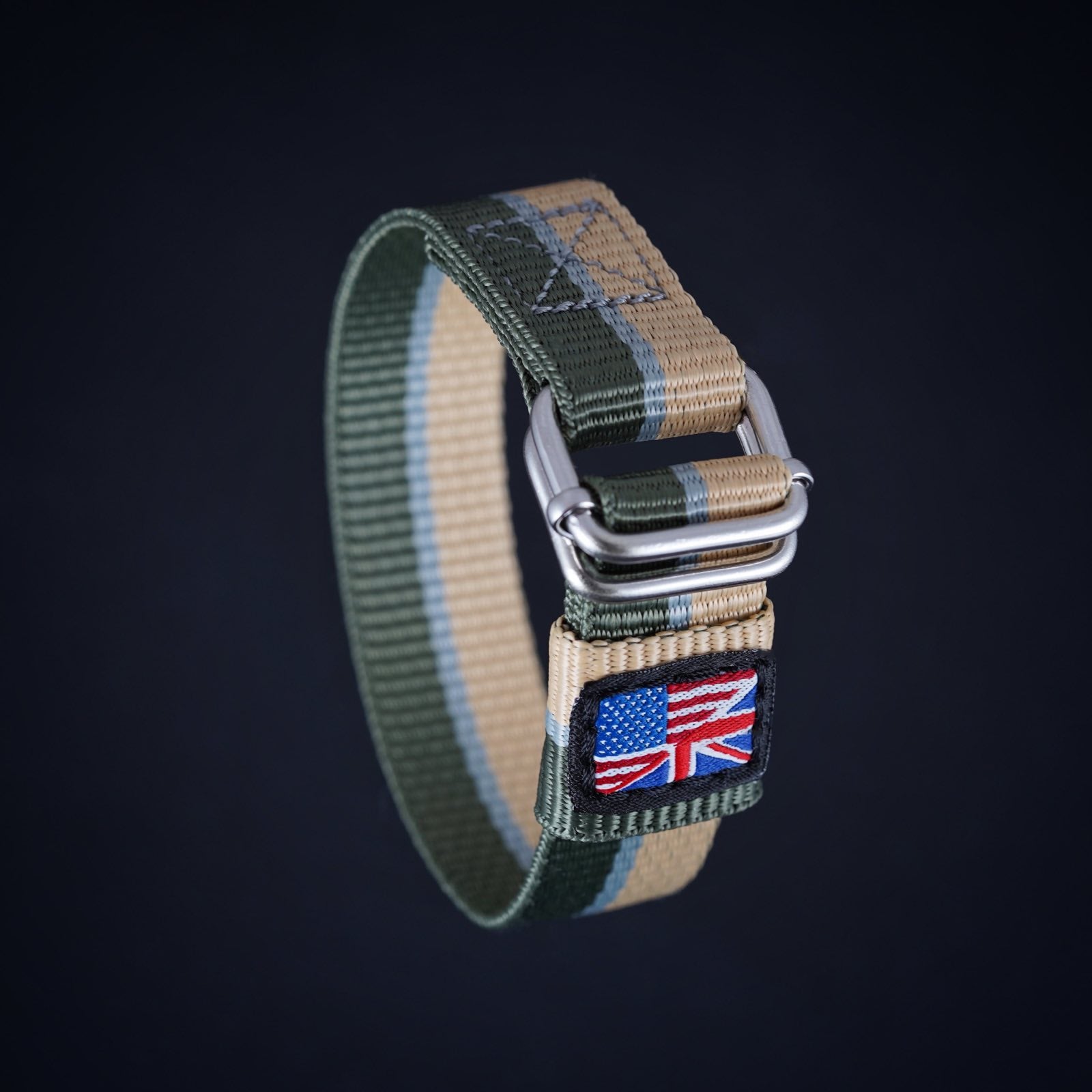 Sand/green military watch band