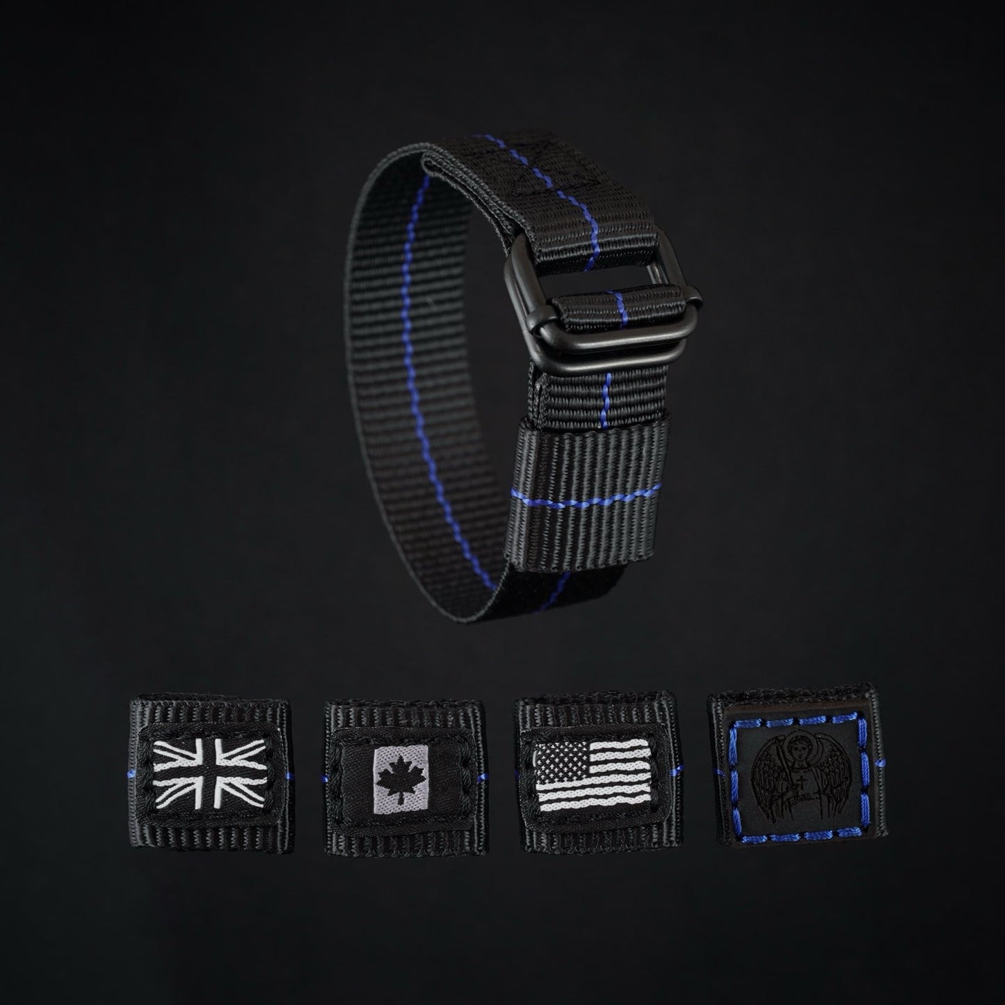 Black & Blue military watch strap