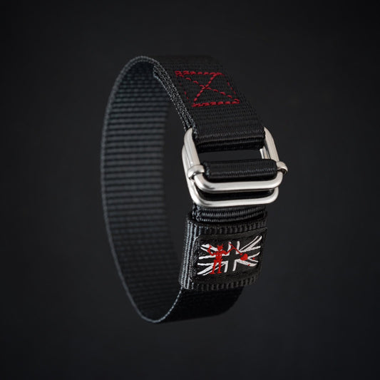 Military watch strap in black